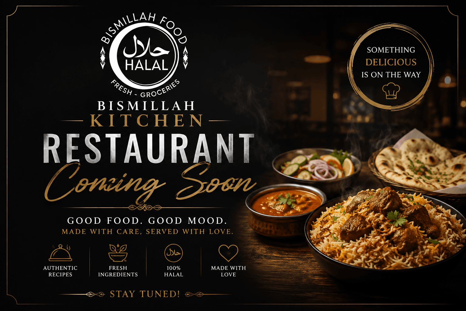 Bismillah Kitchen Restaurant Coming Soon Poster